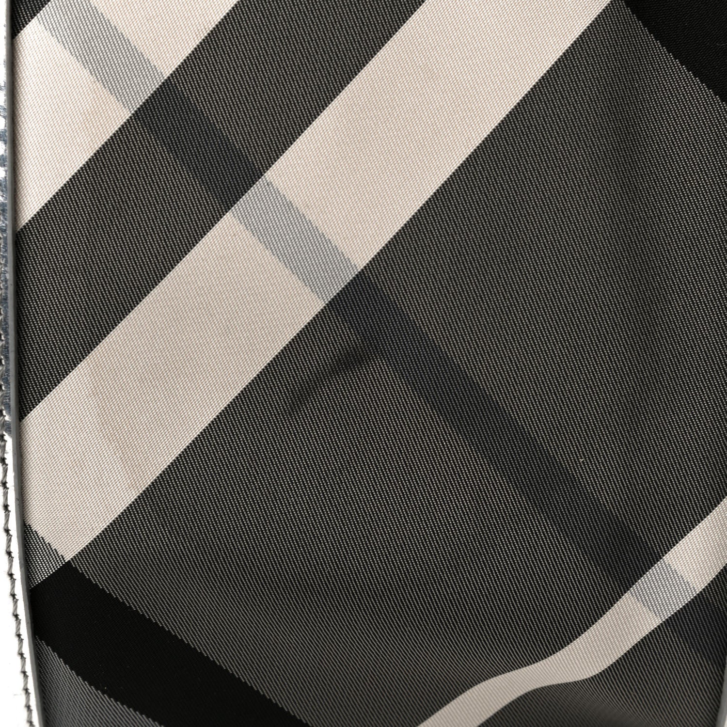 Burberry Nylon Beat Check Small Victoria Tote Silver 7 of 9