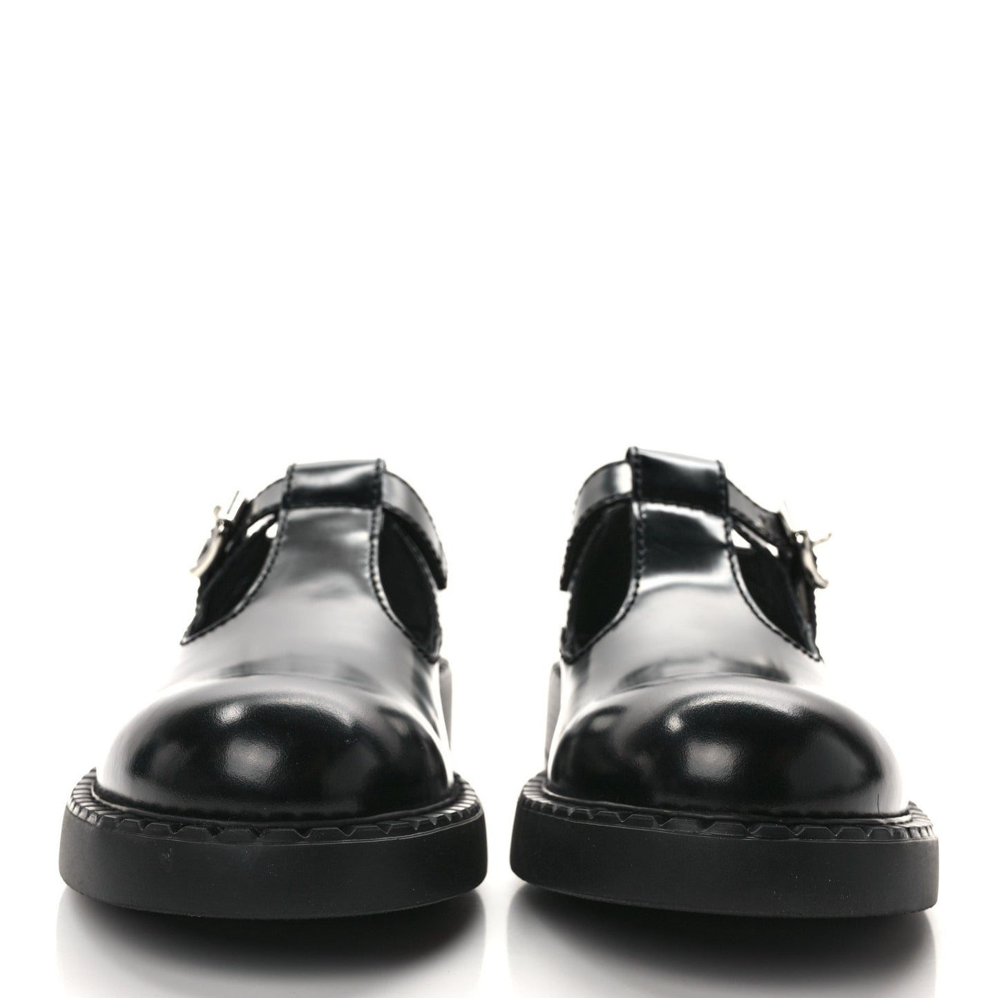 Spazzolato Mens Mary Jane T Strap 40mm Loafers 9 Black