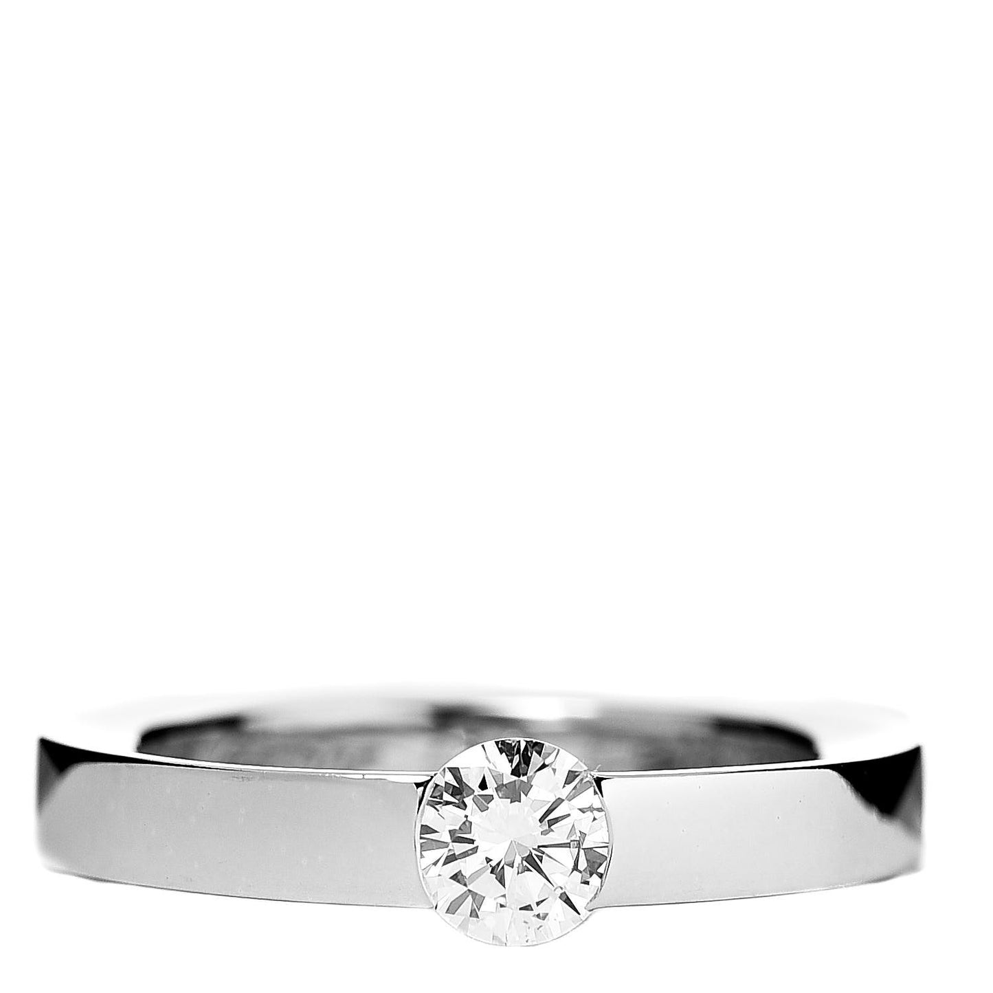 18K White Gold Diamond .31ct Solitaire Engagement Ring 47 4