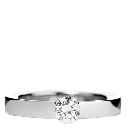 Cartier 18K White Gold Diamond .31ct Solitaire Engagement Ring 47 4 1 of 4