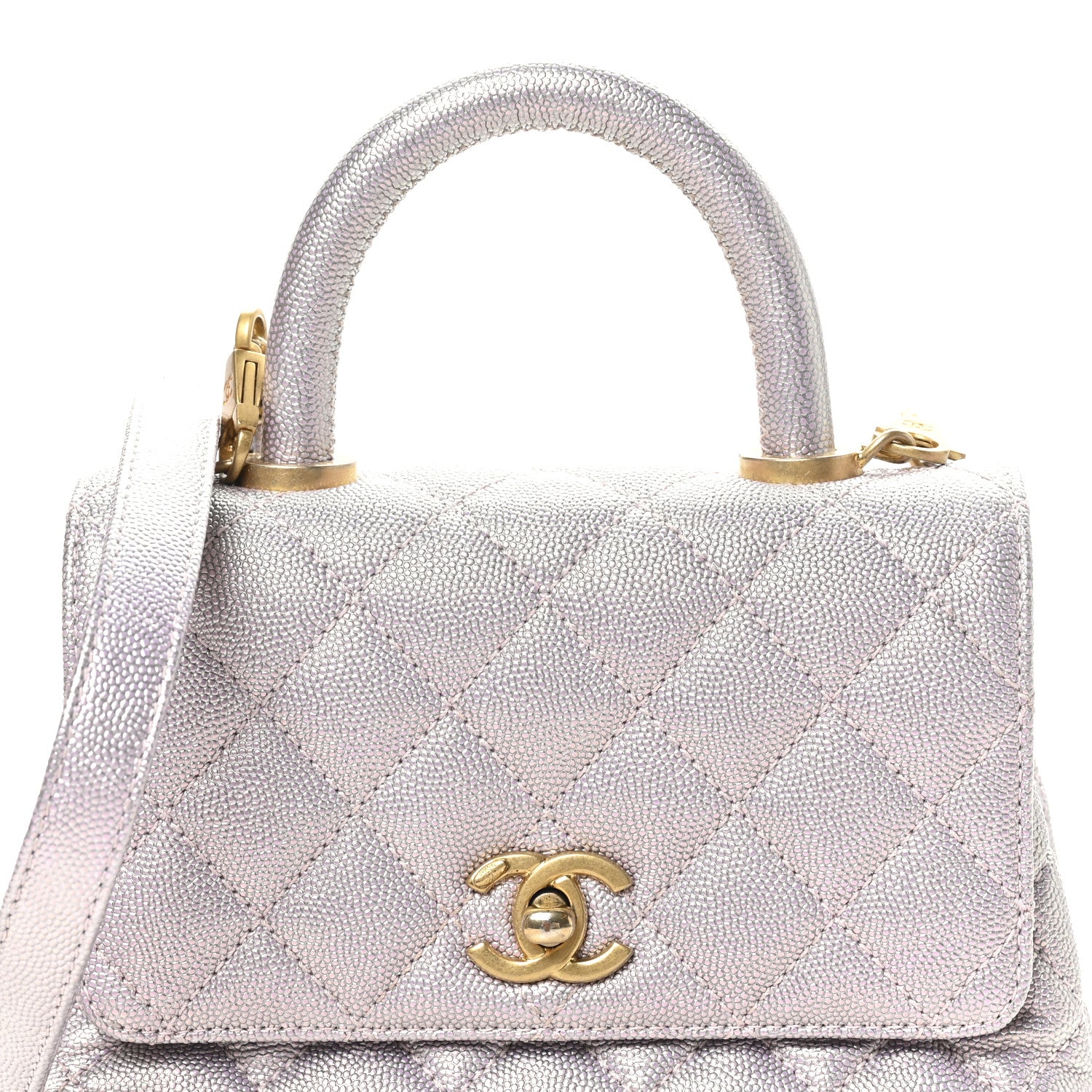 Chanel Iridescent Caviar Quilted Extra Mini Coco Handle Flap Light Pink 8 of 11