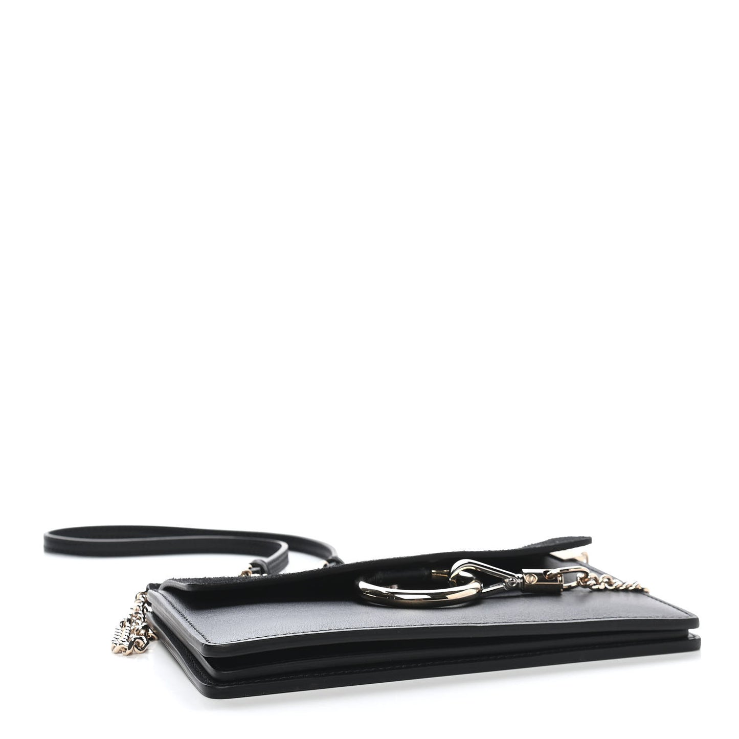 Calfskin Suede Mini Chain Faye Shoulder Bag Black