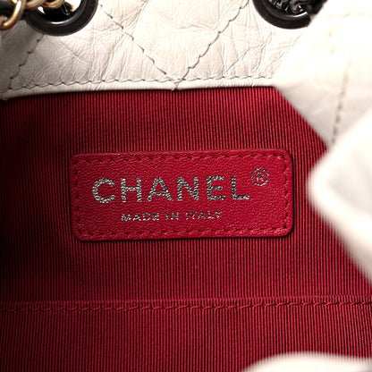 Chanel Aged Calfskin Quilted Small Gabrielle Backpack Black White 6 of 11