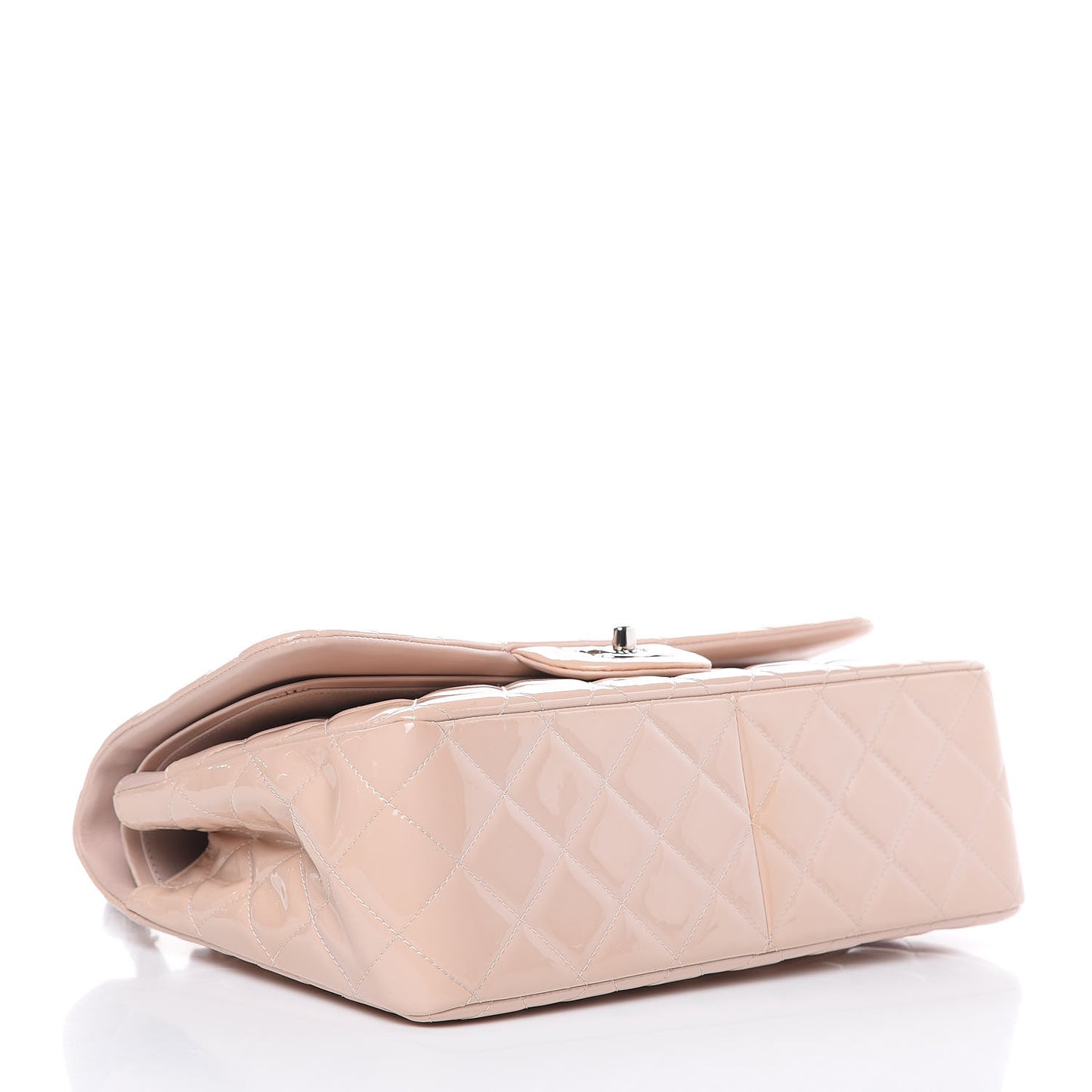 Patent Quilted Jumbo Double Flap Light Pink
