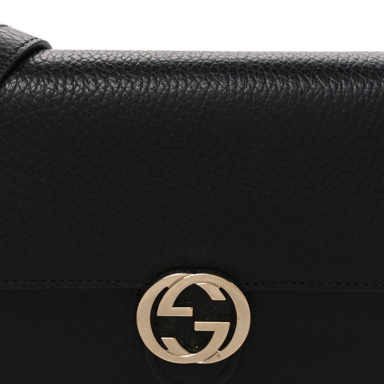 Gucci Dollar Calfskin Interlocking G Chain Wallet Black 8 of 11