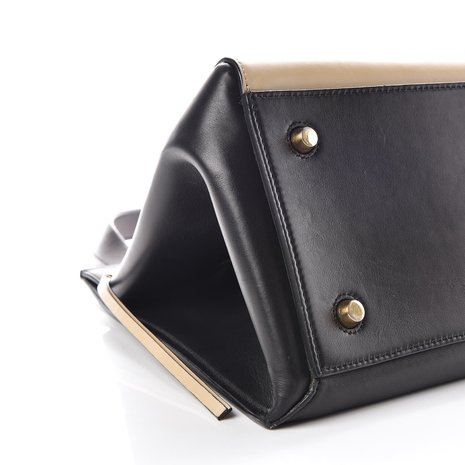 Celine Smooth Calfskin Medium Bi-Color Edge Shoulder Bag Black Cream 5 of 15