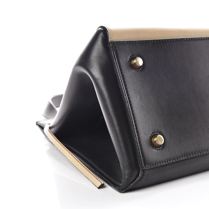 Celine Smooth Calfskin Medium Bi-Color Edge Shoulder Bag Black Cream 5 of 15