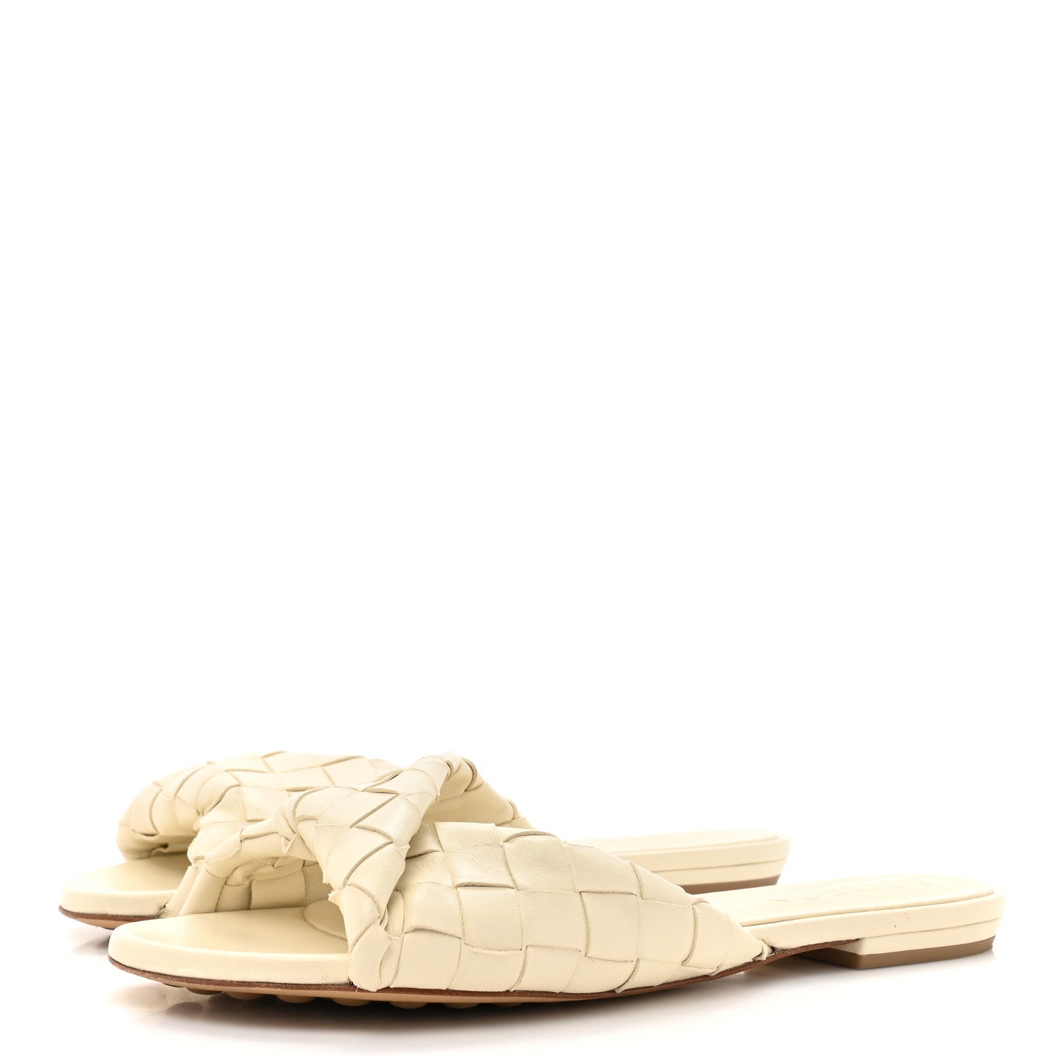 Bottega Veneta Nappa Twisted Intrecciato Blink Flat Mule Sandals 40 Sea Salt 4 of 9