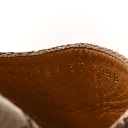 Gucci Monogram Jumbo GG Platform Slide Wedge Sandals 37 Camel Ebony 9 of 11