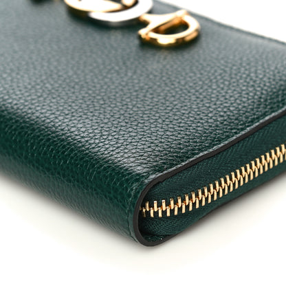 Gucci Grainy Calfskin Zumi Zip Around Wallet Vintage Green 8 of 11