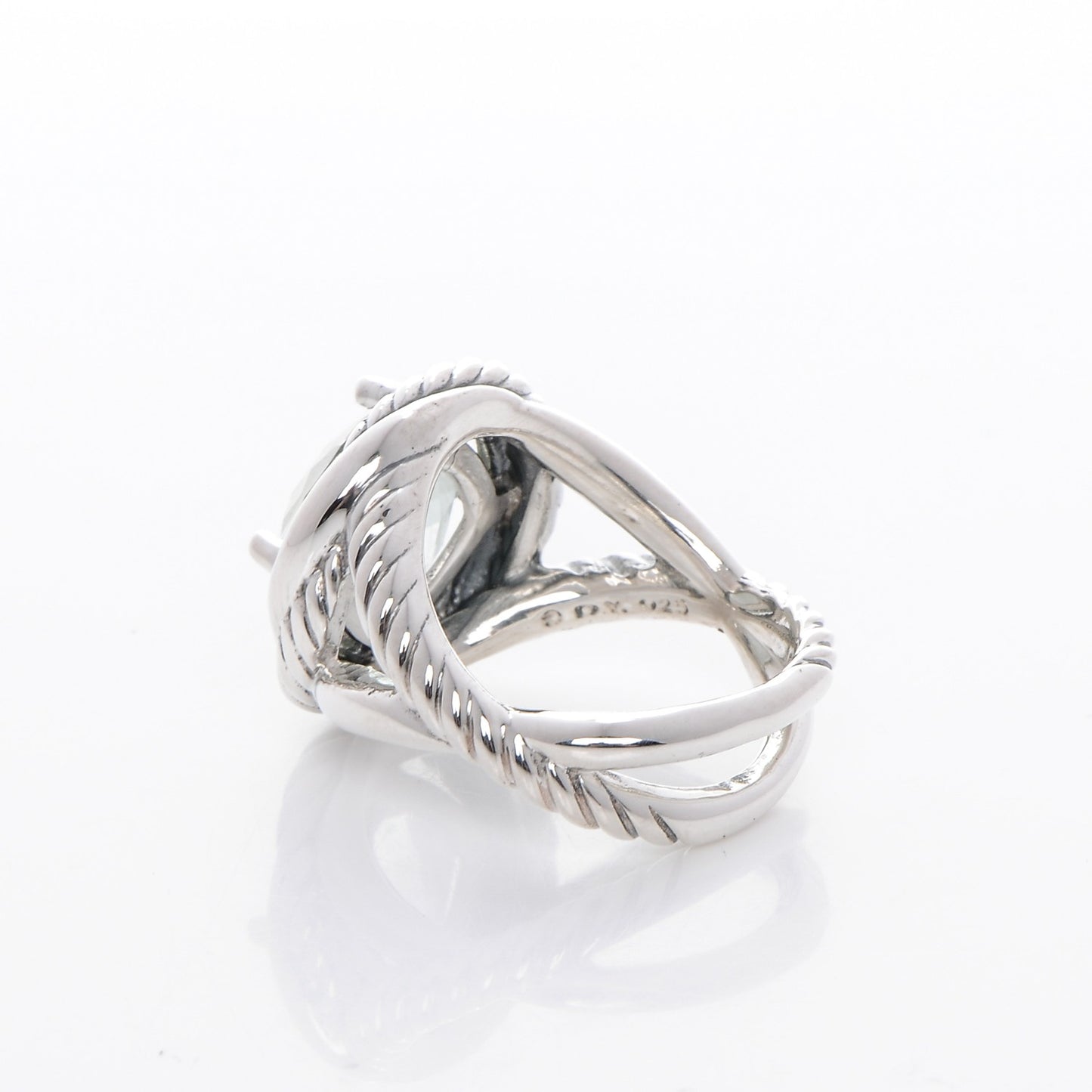 Sterling Silver Prasiolite 11mm Infinity Ring 54 7