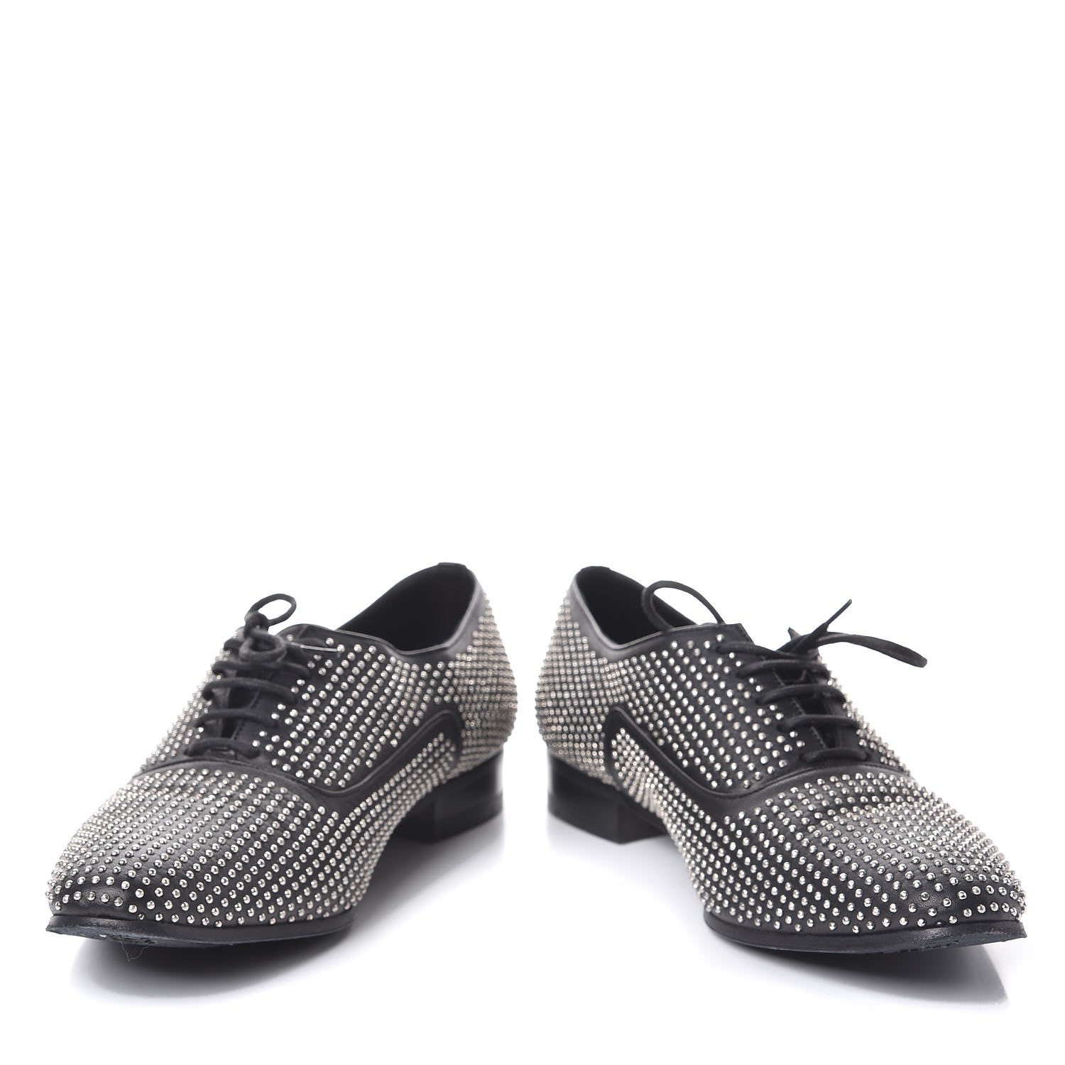 Saint Laurent Calfskin Metal Eyelet LuLu Richelieu Metal Eyelet Lace Up Oxfords 38.5 Black 5 of 14
