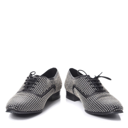 Saint Laurent Calfskin Metal Eyelet LuLu Richelieu Metal Eyelet Lace Up Oxfords 38.5 Black 5 of 14