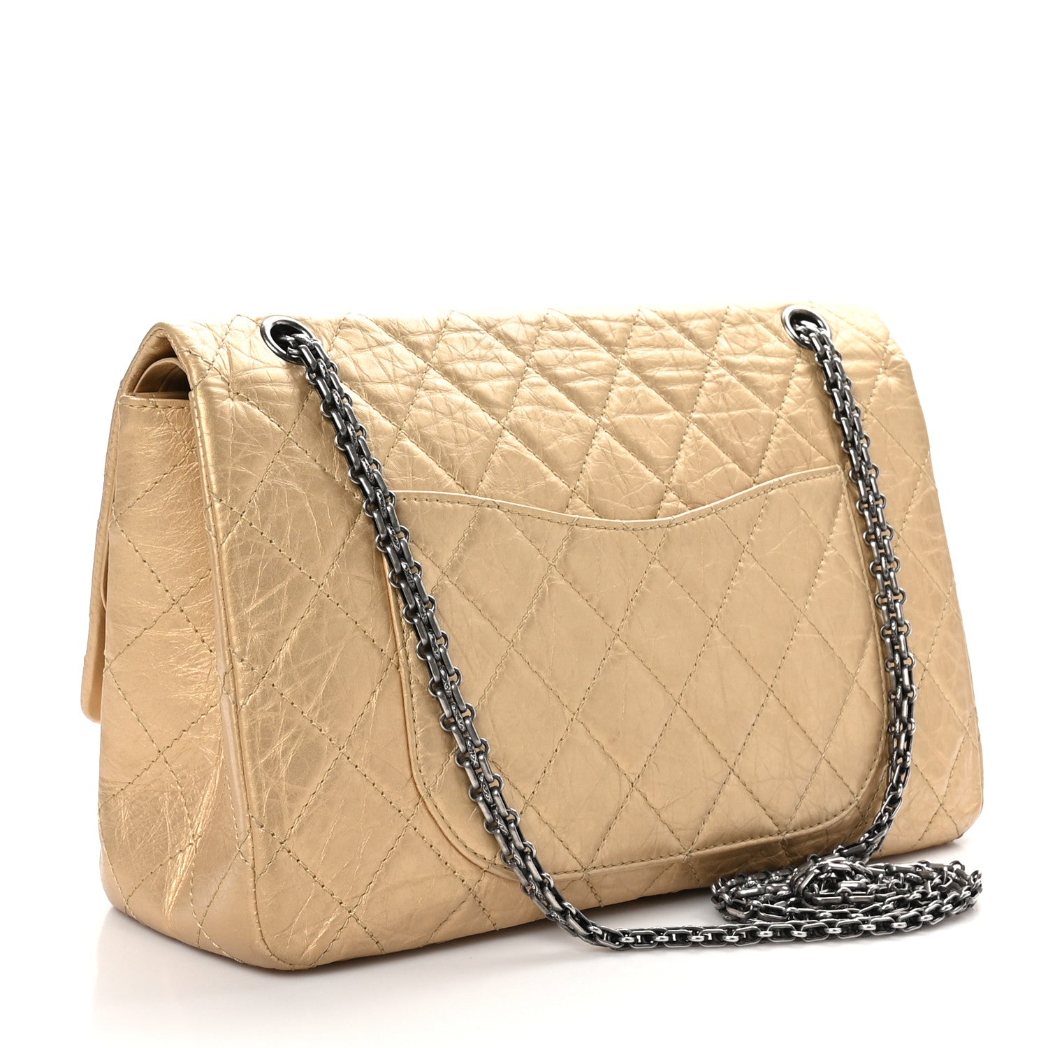 Chanel Metallic Aged Calfskin Quilted 2.55 Reissue 227 Flap Pale Gold 3 of 10