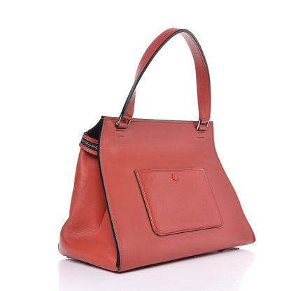 Celine Grained Calfskin Medium Edge Shoulder Bag Vermillion 3 of 7