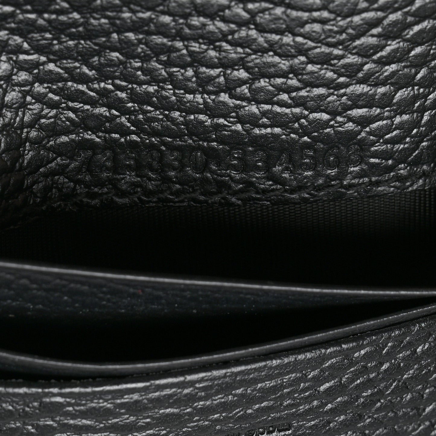 Pebbled Calfskin GG Marmont Card Case Black