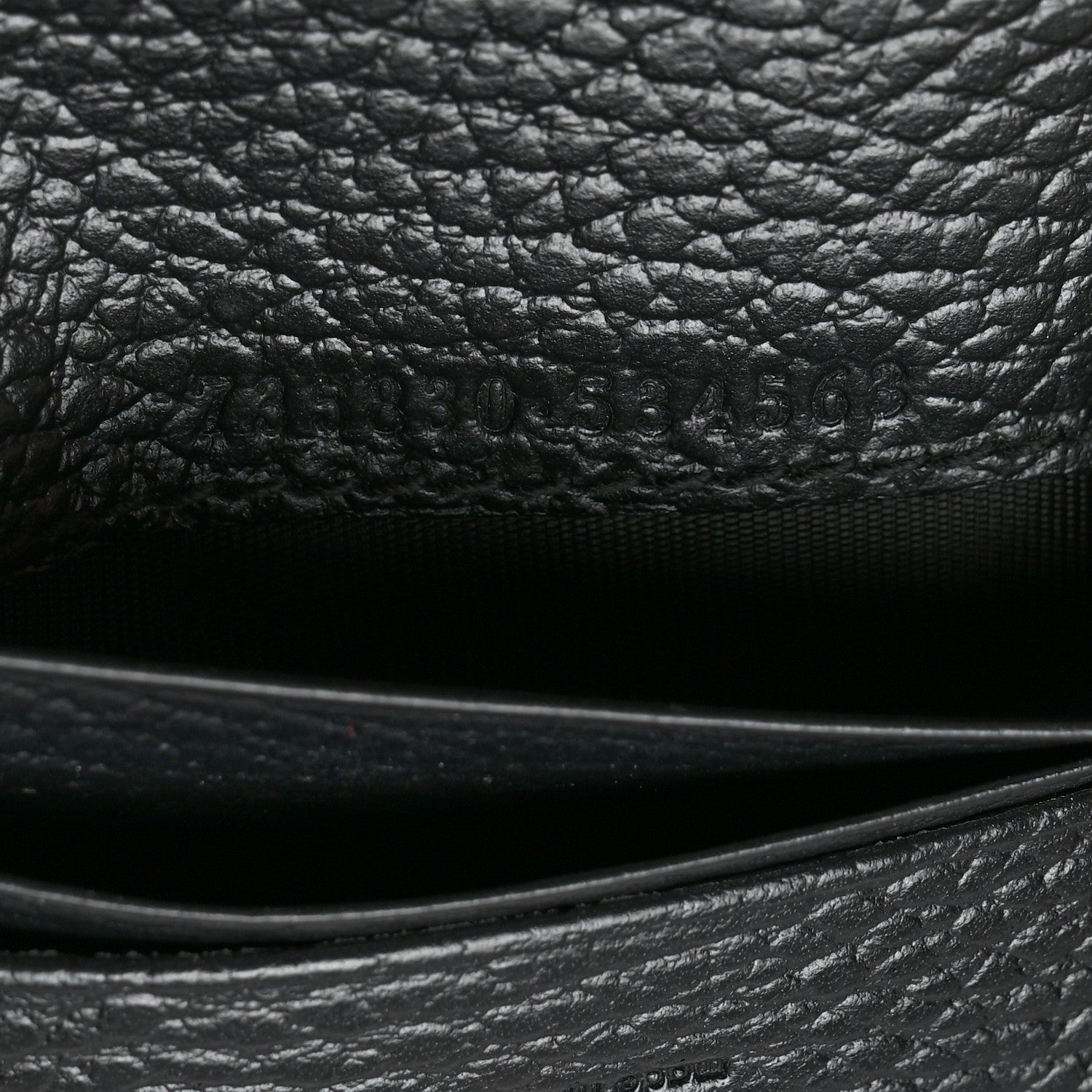 Gucci Pebbled Calfskin GG Marmont Card Case Black 7 of 8