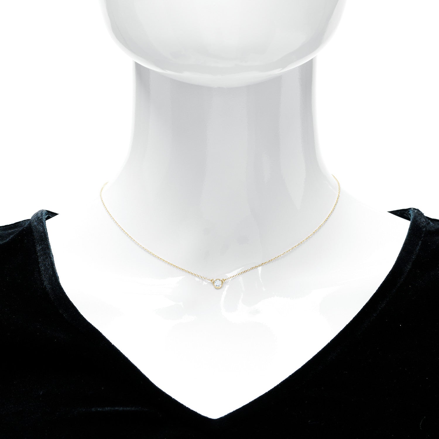 Tiffany 18K Yellow Gold Diamond .17ct Elsa Peretti Diamonds by the Yard Pendant Necklace 2 of 6
