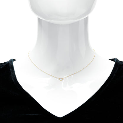 Tiffany 18K Yellow Gold Diamond .17ct Elsa Peretti Diamonds by the Yard Pendant Necklace 2 of 6