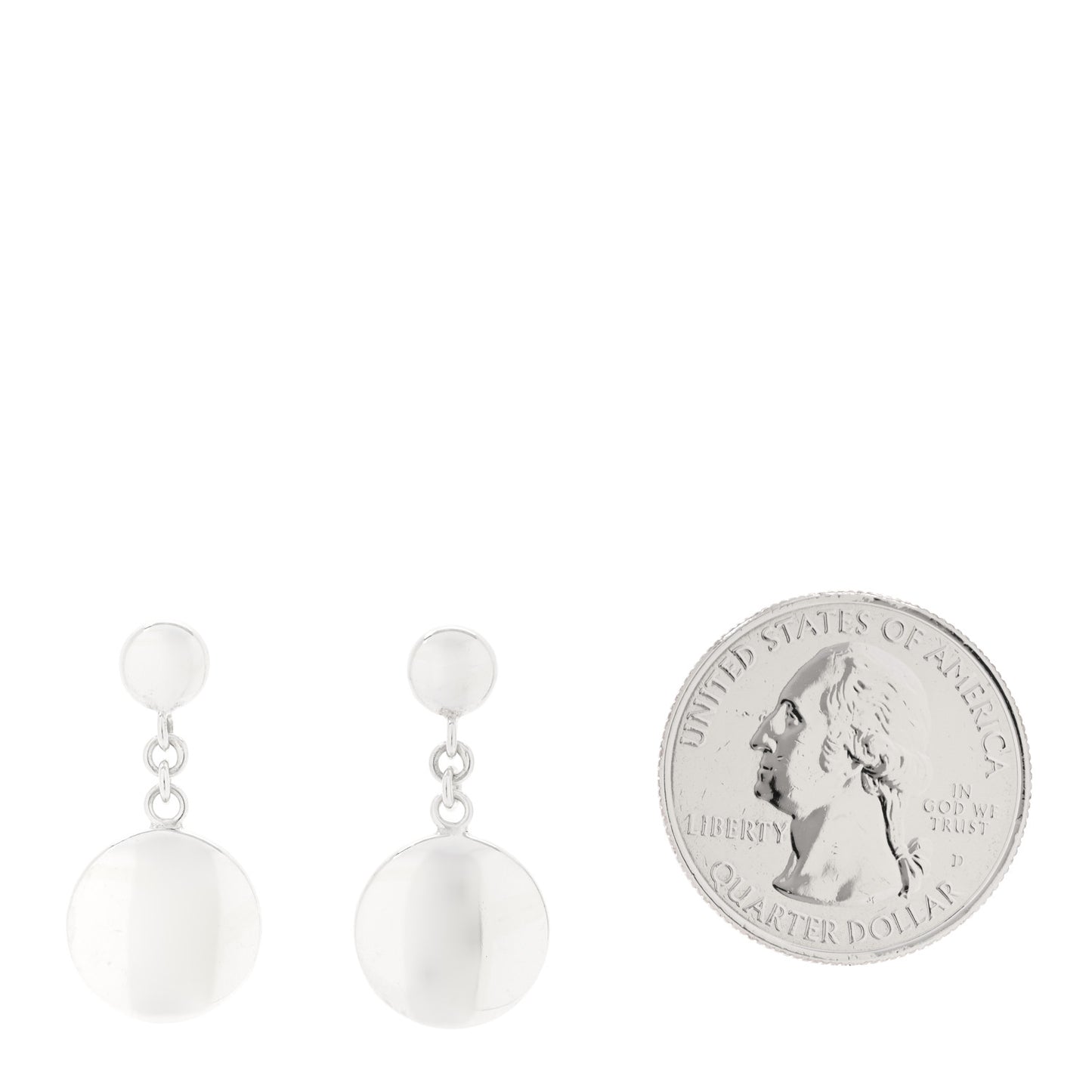 Sterling Silver Round Drop Earrings