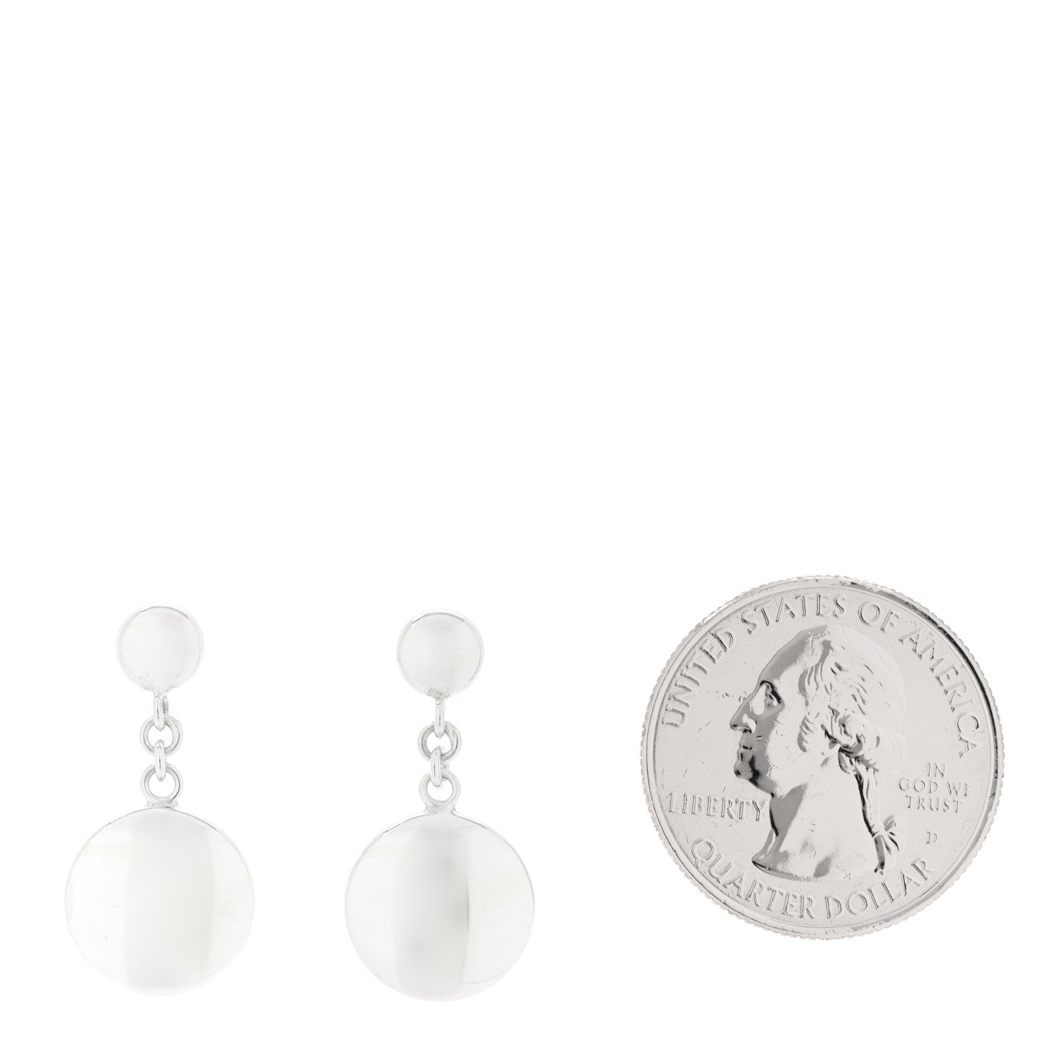 Tiffany Sterling Silver Round Drop Earrings 2 of 4
