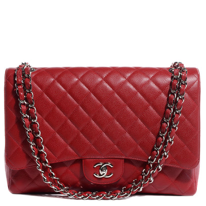 Chanel Caviar Maxi Single Flap Red 1 of 8
