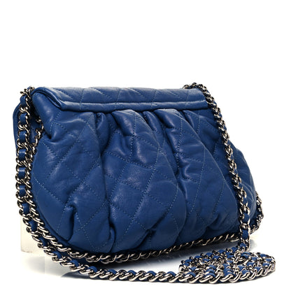 Chanel Washed Lambskin Quilted Medium Chain Around Messenger Blue 3 of 9