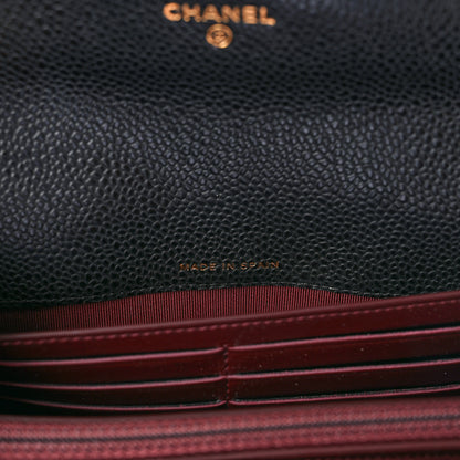 Chanel Caviar Quilted Large Gusset Flap Wallet Black 7 of 8