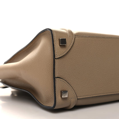 Celine Drummed Calfskin Micro Luggage Dune 8 of 10