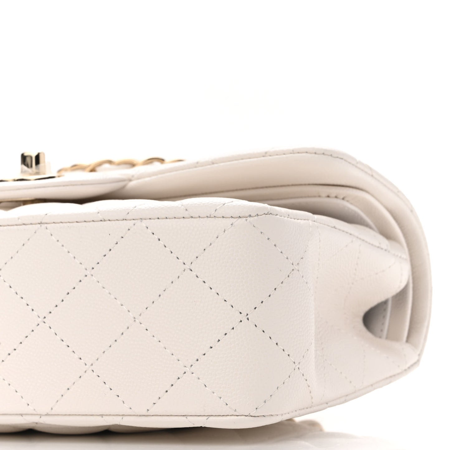 Caviar Quilted Small Double Flap White