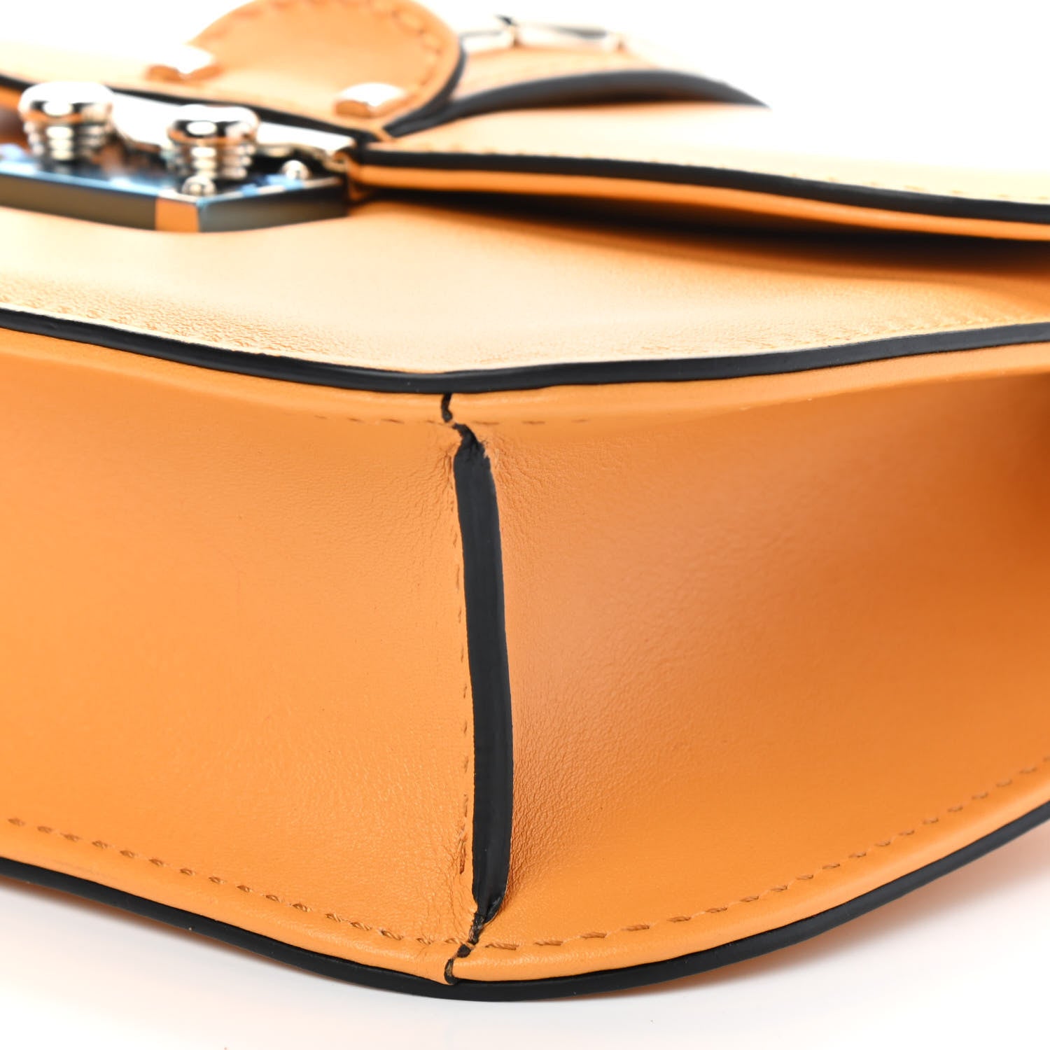 Valentino Garavani Vitello Small Glam Lock Rockstud Flap Mandarin Sorbet 9 of 9