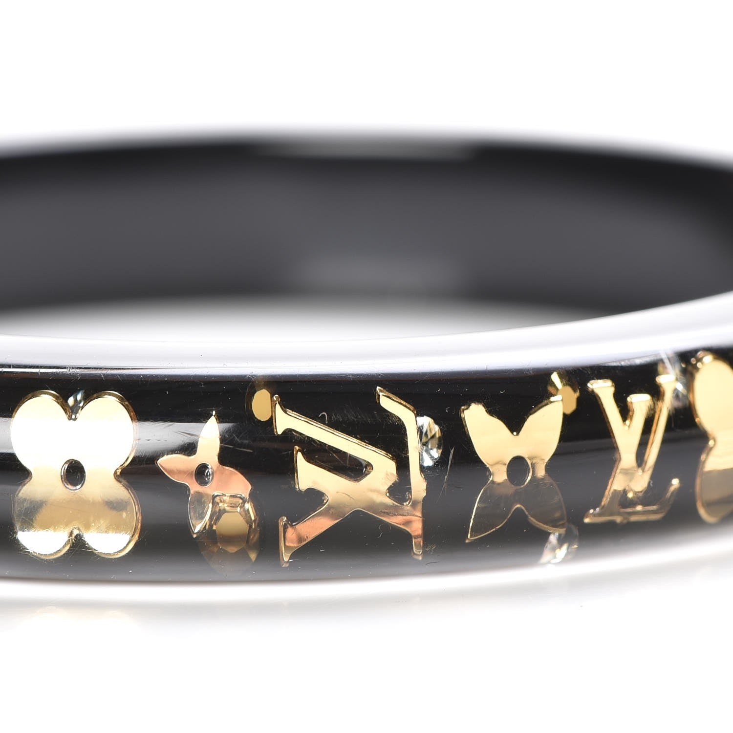 Louis Vuitton Resin Swarovski Medium Inclusion Bracelet PM Black 4 of 4