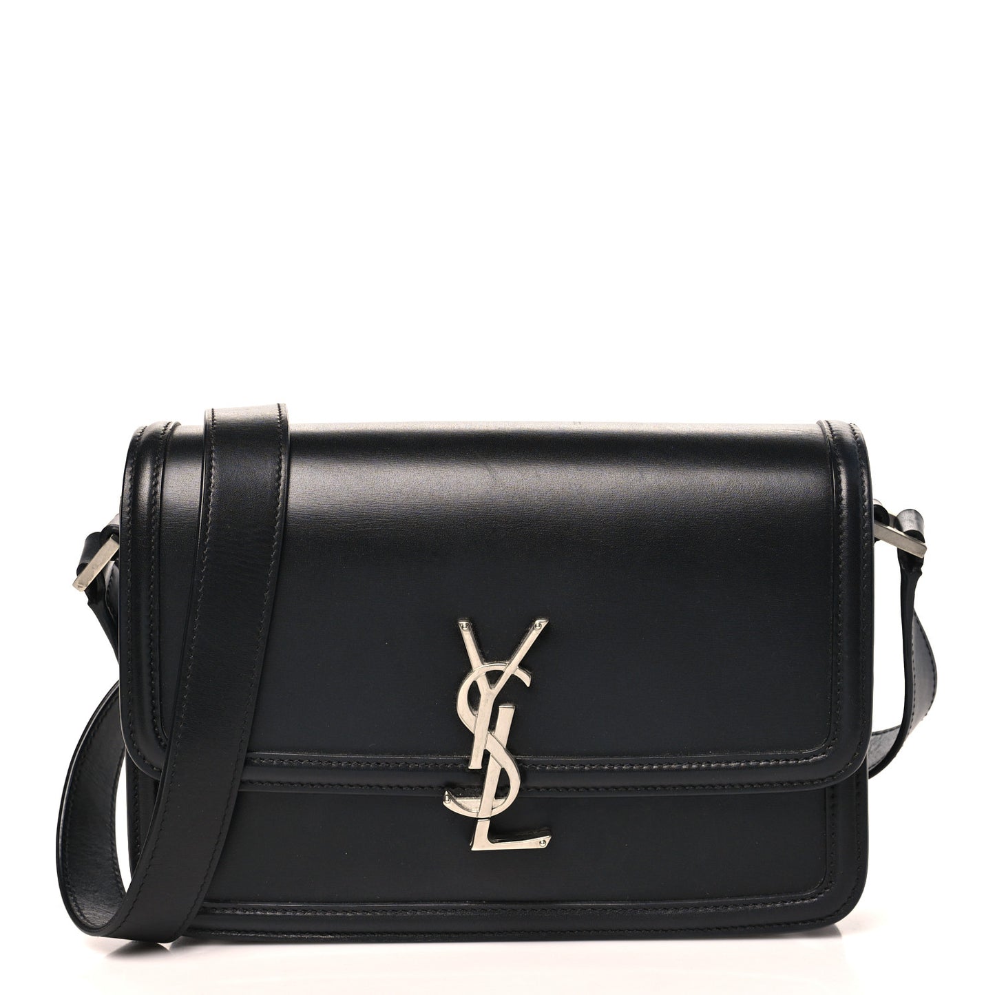 Box Calfskin Monogram Medium Solferino Satchel Black