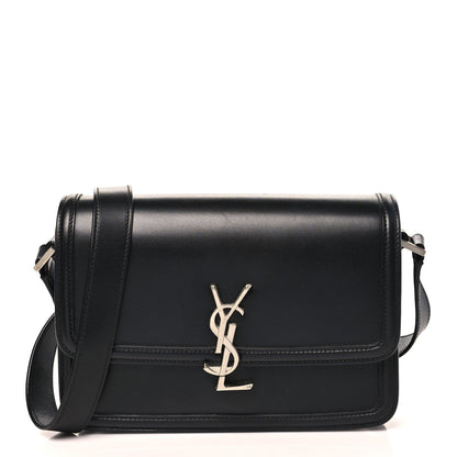 Saint Laurent Box Calfskin Monogram Medium Solferino Satchel Black 1 of 9