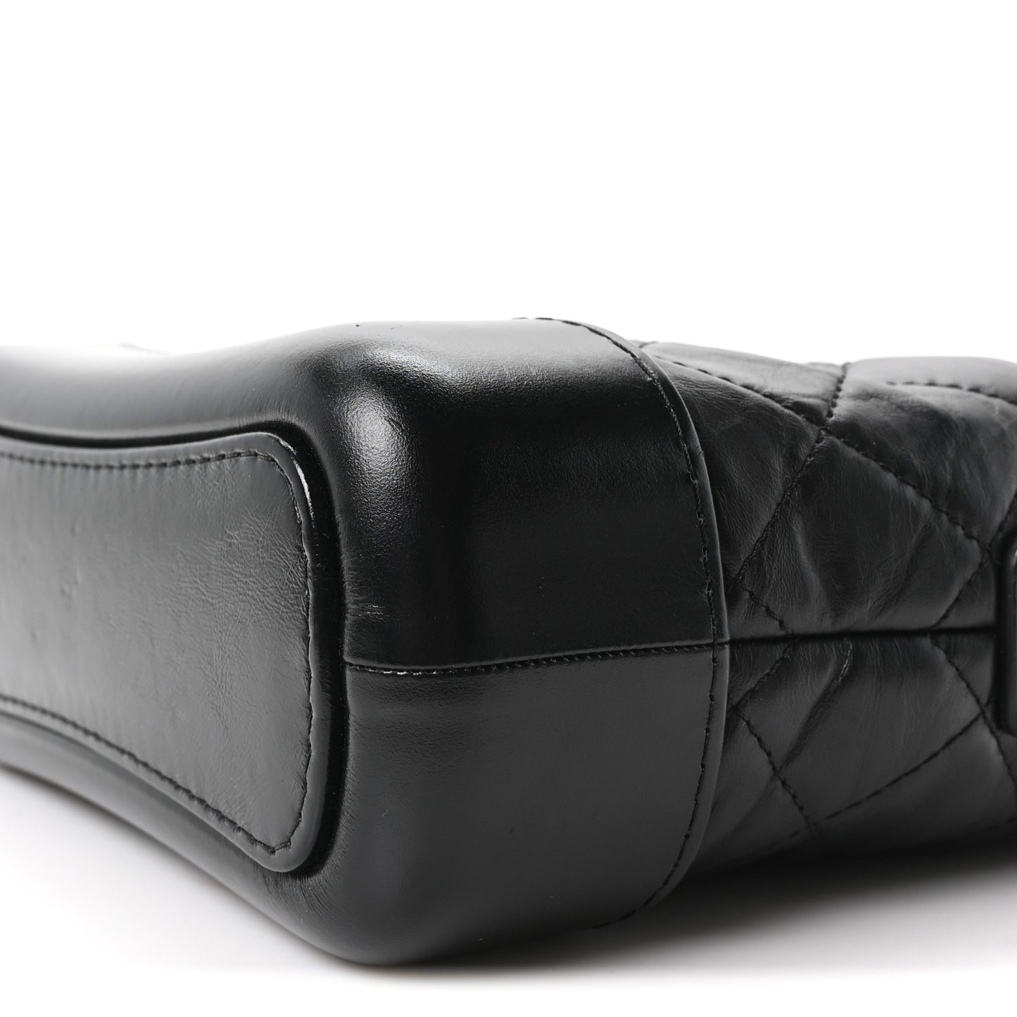 Aged Calfskin Quilted Small Gabrielle Hobo Black