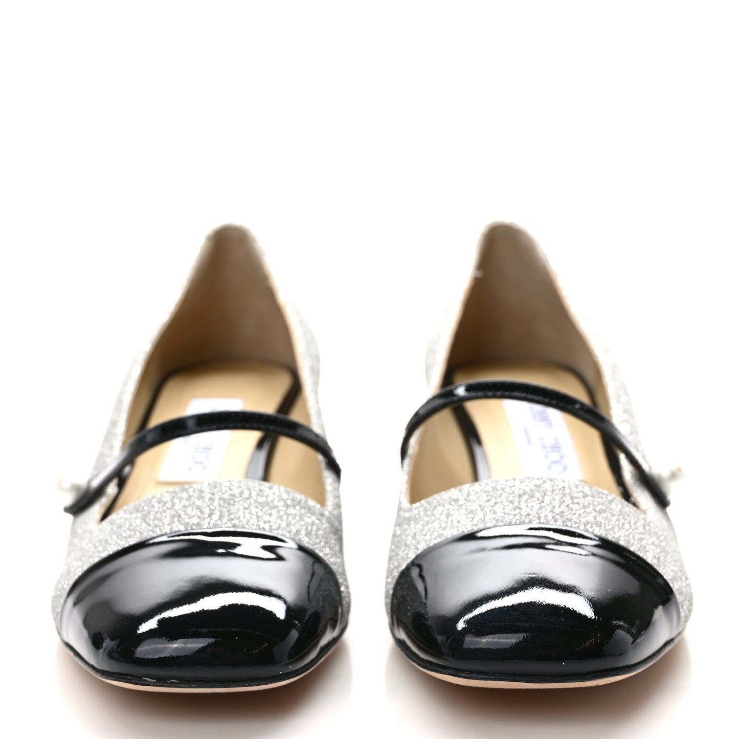 Patent Glitter Elisa 45 Mary Jane Flats 37.5 Silver Black
