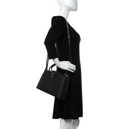 Louis Vuitton Taurillon Capucines Leopard BB Black 2 of 9