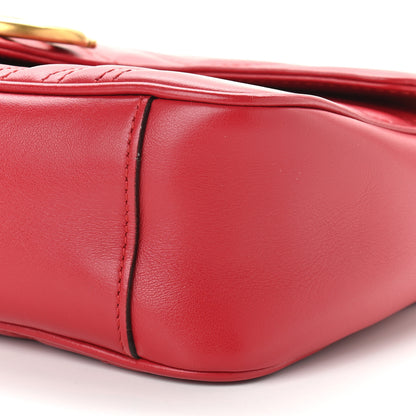 Gucci Calfskin Matelasse Small GG Marmont Shoulder Bag Hibiscus Red 9 of 9