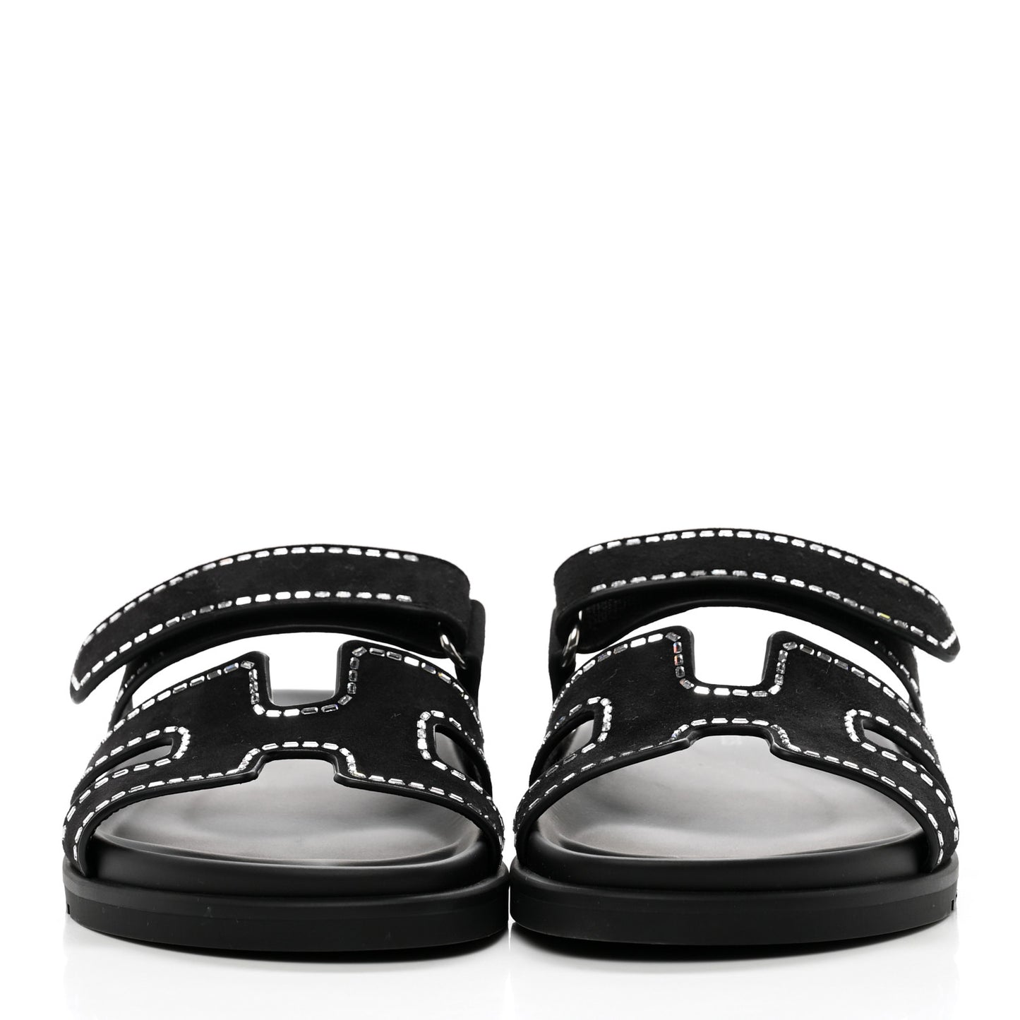 Suede Crystal Womens Chypre Sandals 38 Black