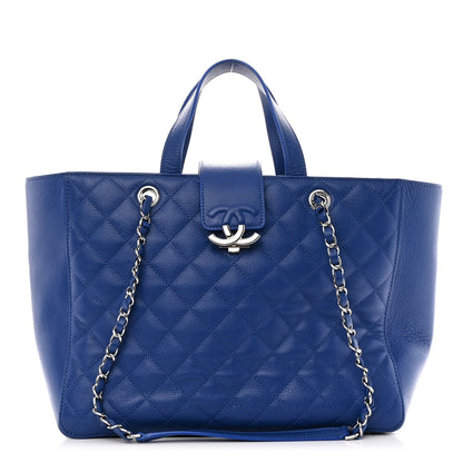 Chanel Caviar Quilted Large CC Box Shopping Tote Blue 1 of 9