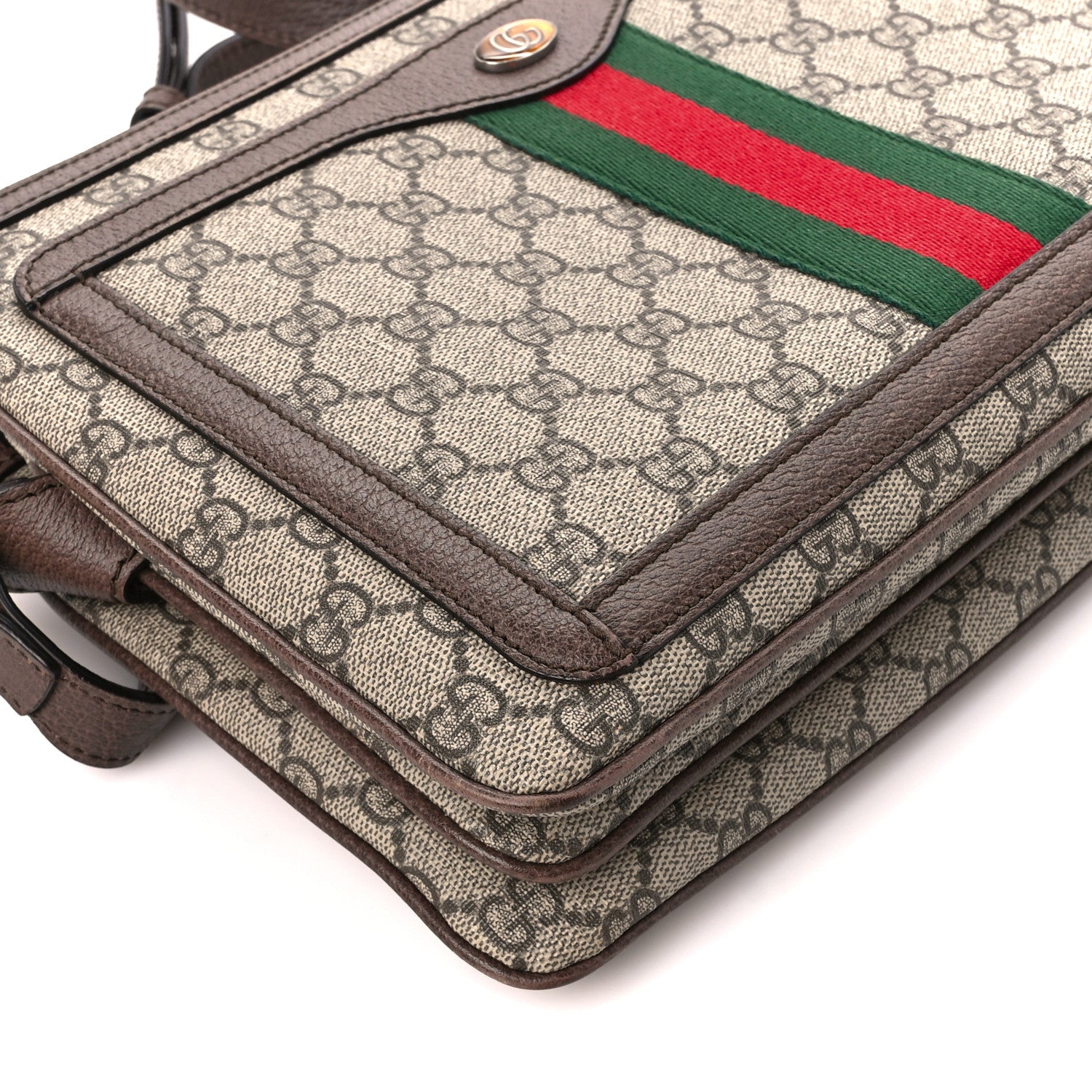 Gucci GG Supreme Monogram Web Medium Ophidia Shoulder Bag Beige New Acero 10 of 12