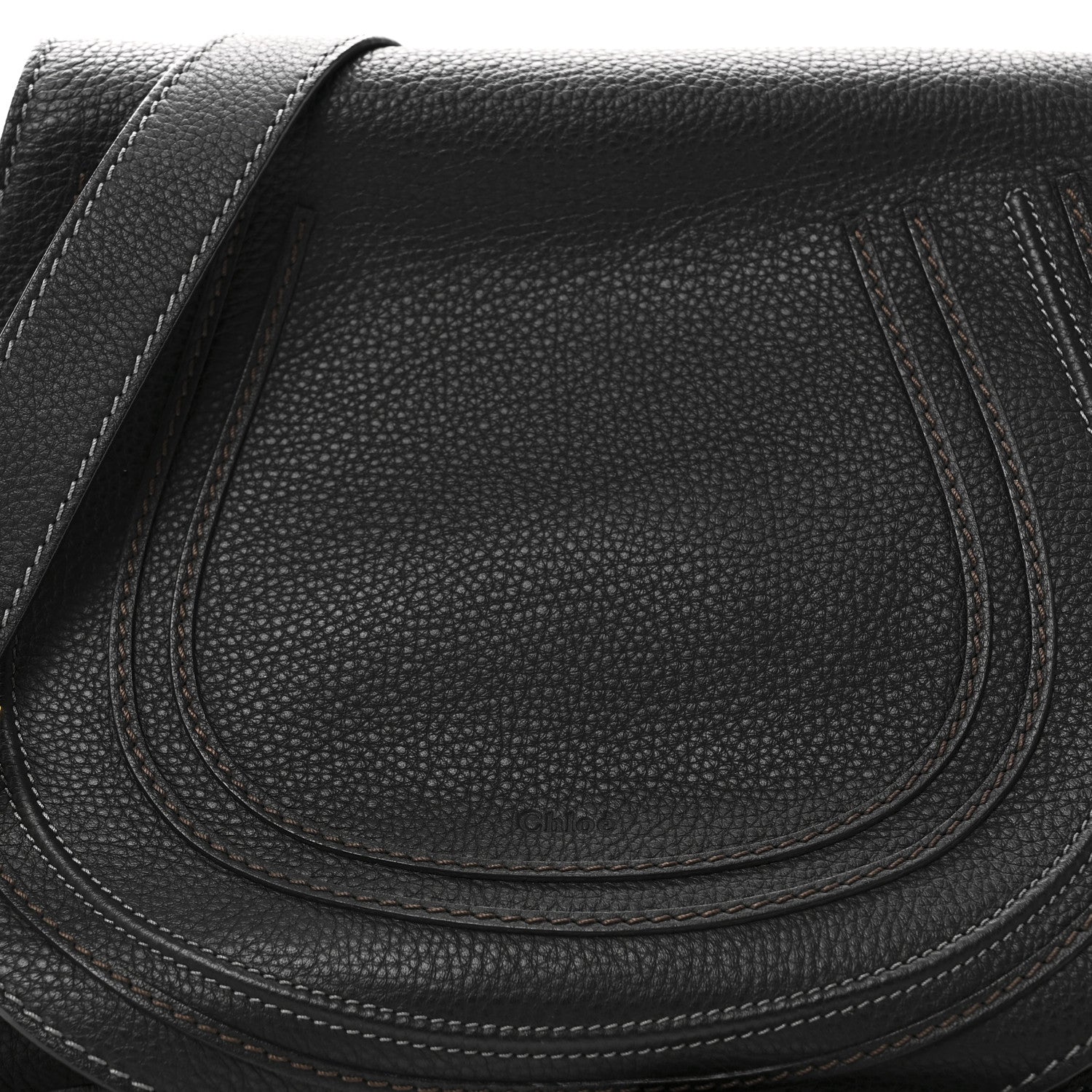 Chloe Calfskin Medium Marcie Round Crossbody Bag Black 7 of 9