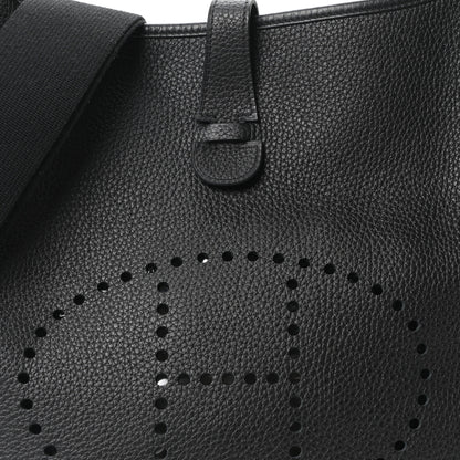 Hermes Taurillon Clemence EVELYNE III GM Black 8 of 10