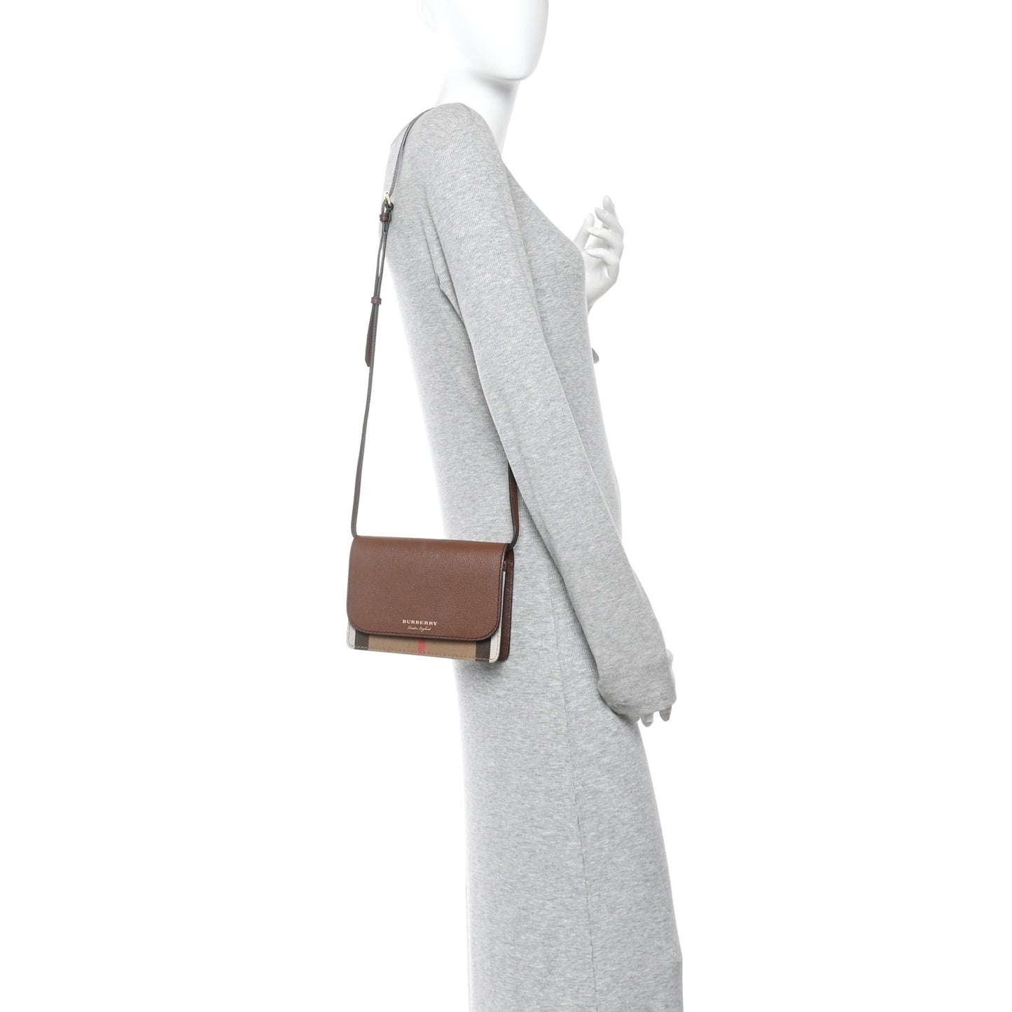 Derby Calfskin House Check Mini Hampshire Crossbody Tan