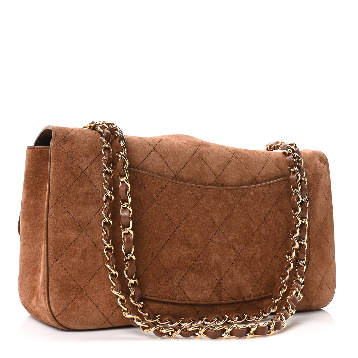 Suede Calfskin Small Souplissimo Maxi Flap Camel