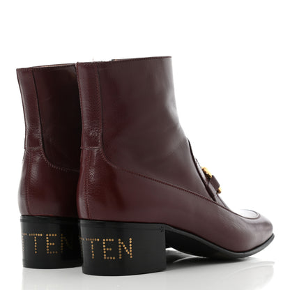 Gucci Goatskin Kitten Chain Horsebit Ankle Boots 38.5 Bordeaux 4 of 13