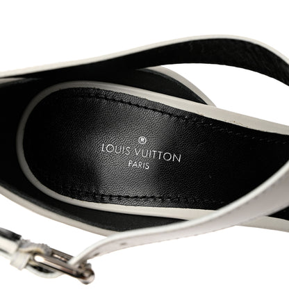 Louis Vuitton Calfskin Monogram Damier Tressage Matchmake Cross Sandals 39 White 7 of 12