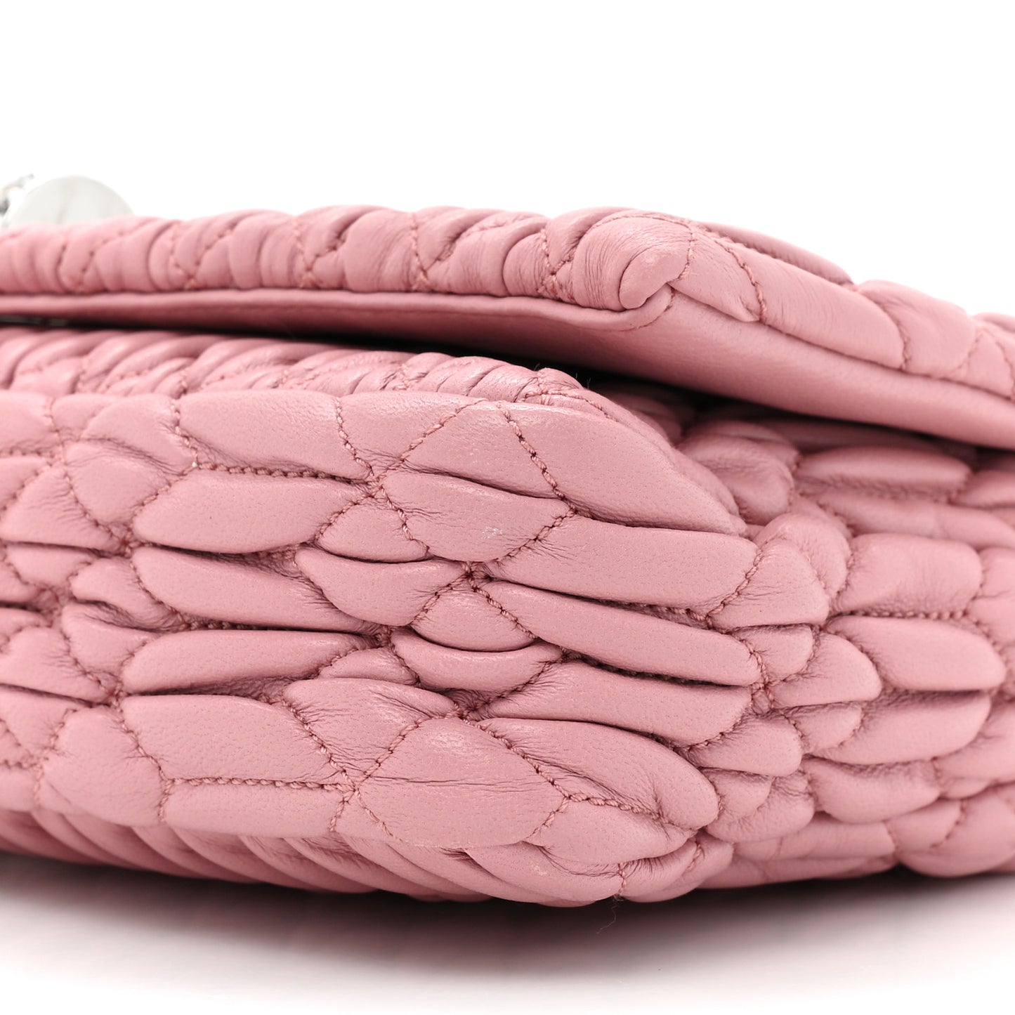 Nappa Matelasse Crystal Flap Clutch Rosa
