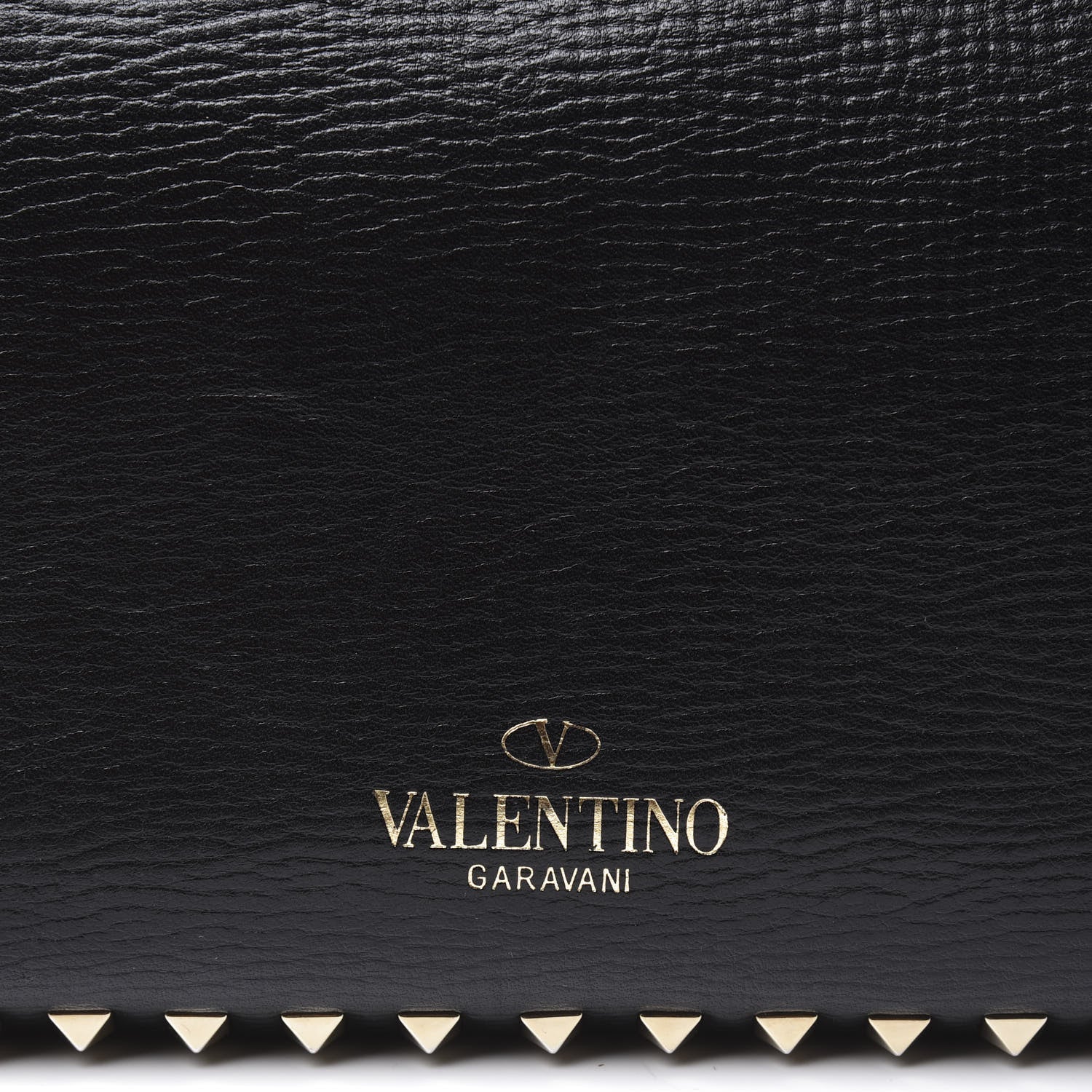 Valentino Garavani Textured Calfskin Medium Rockstud Tote Black 12 of 13