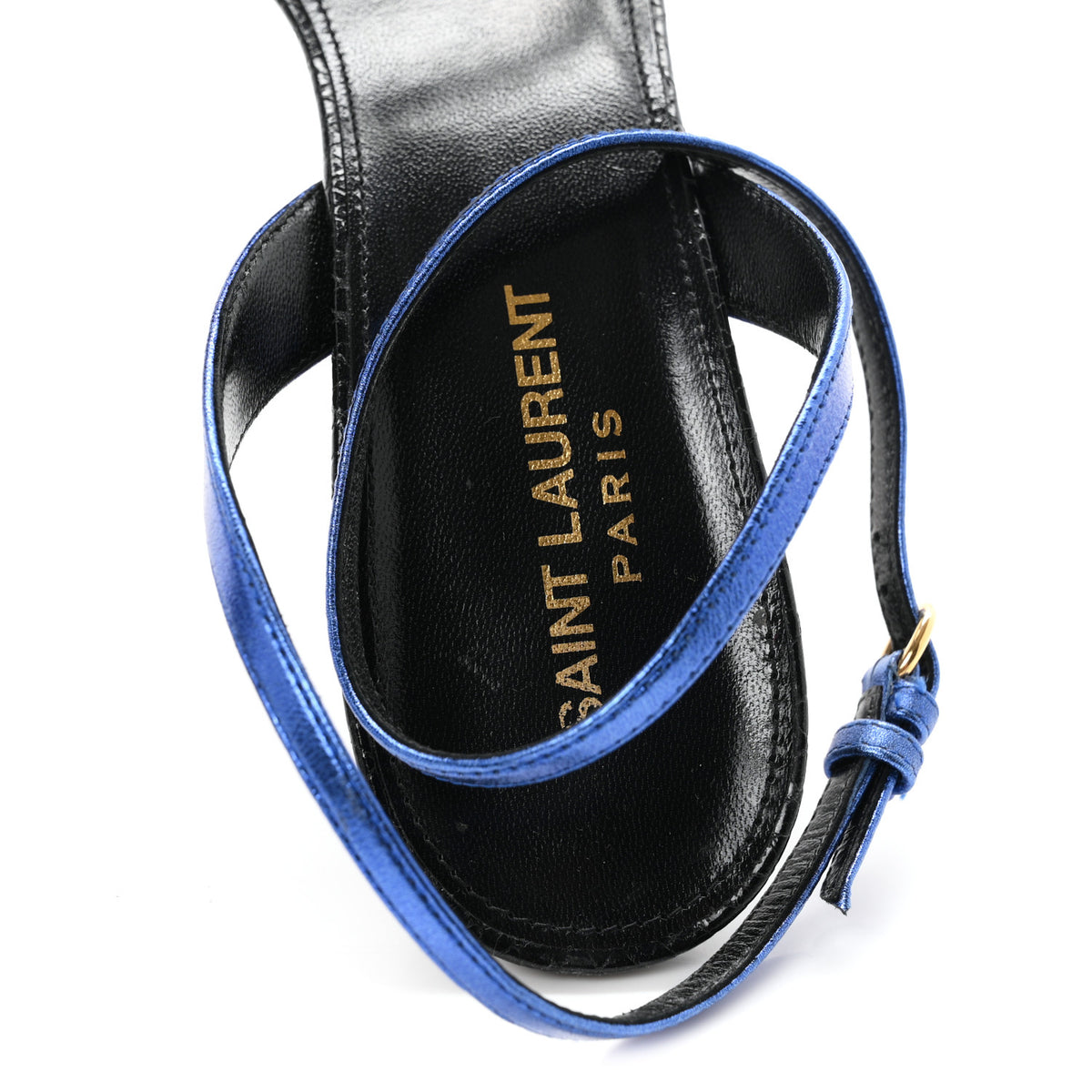Metallic Calfskin Manhattan Ankle Strap Sandal 40 Multicolor
